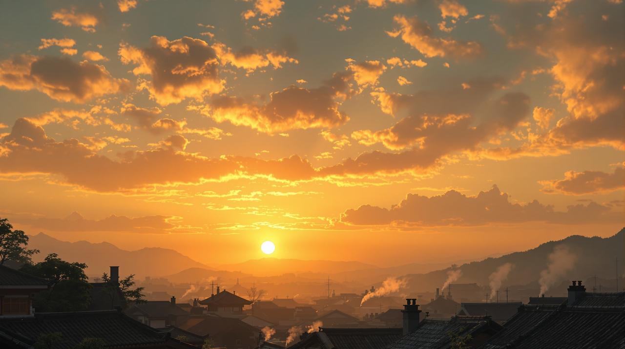 漫剧短剧网温情剧场 漫剧短剧网 - 暮色四合的温情剧场,夕阳下的乡村美景